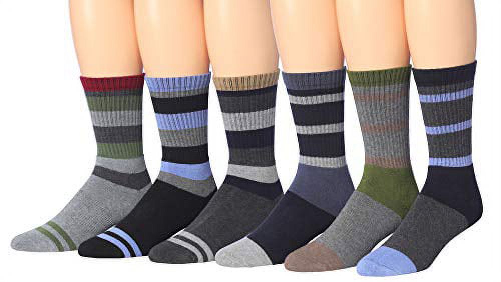 Ronnox Wool Blend Trekking Hiking Outdoor Sports Performance Cushioned Crew Socks, For Men & Women 6 Pairs