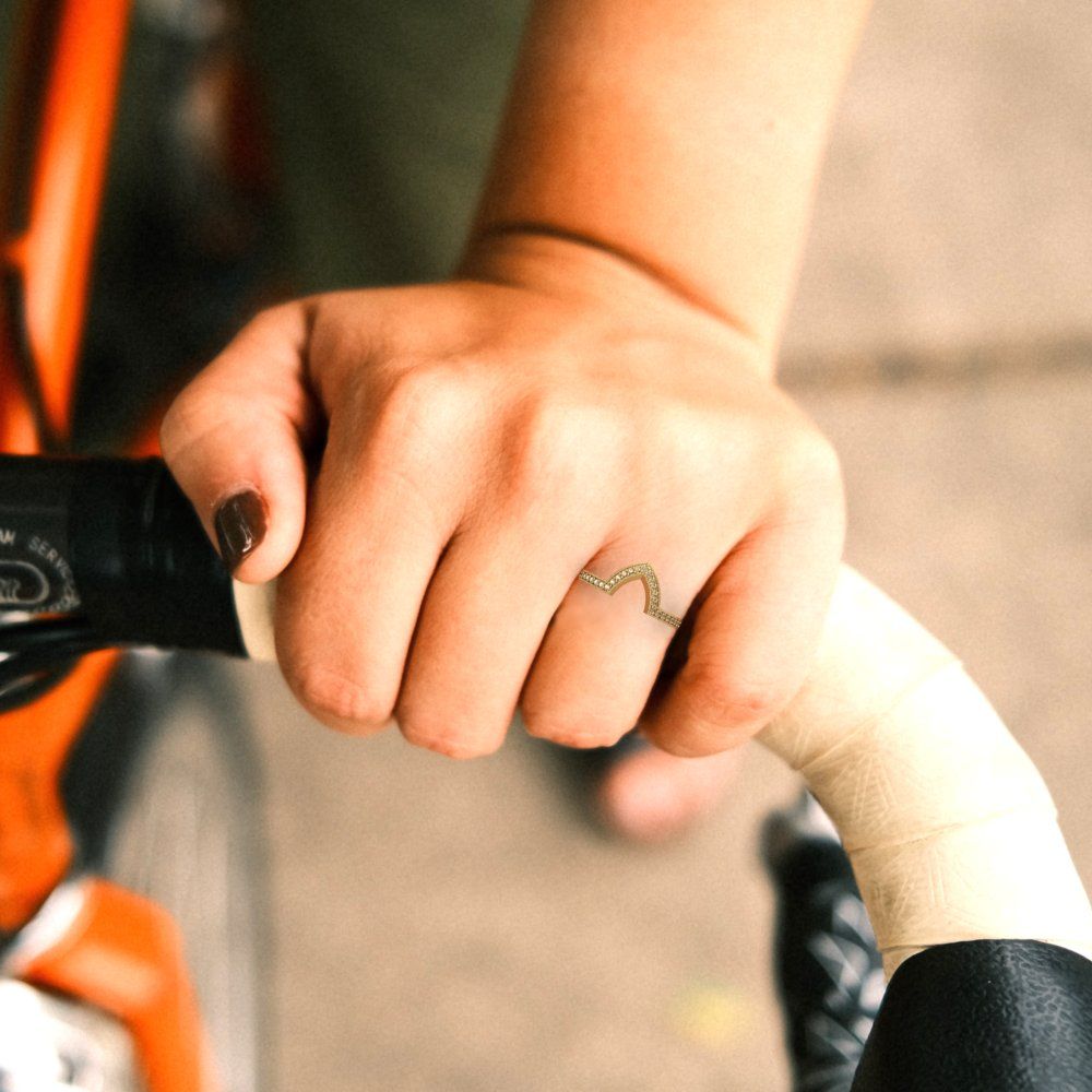 0.25 ct Brilliant Round Cut Synthetic Yellow Moissanite 14k Yellow Gold Stackable Band SZ 7.5