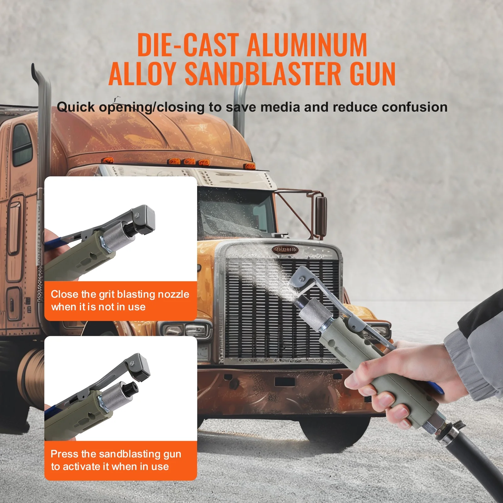 SKYSHALO 20 Gallon Sand Blaster 60-110 PSI High Pressure Sandblaster with 4 Nozzles