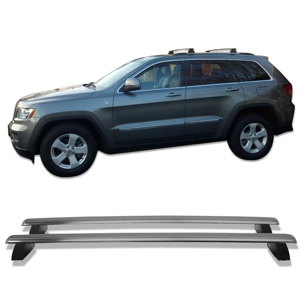 Ikon Motorsports Compatible with 11-22 Jeep Grand Cherokee OE Factory Style Roof Rack Cross Bar W/ Key Lock