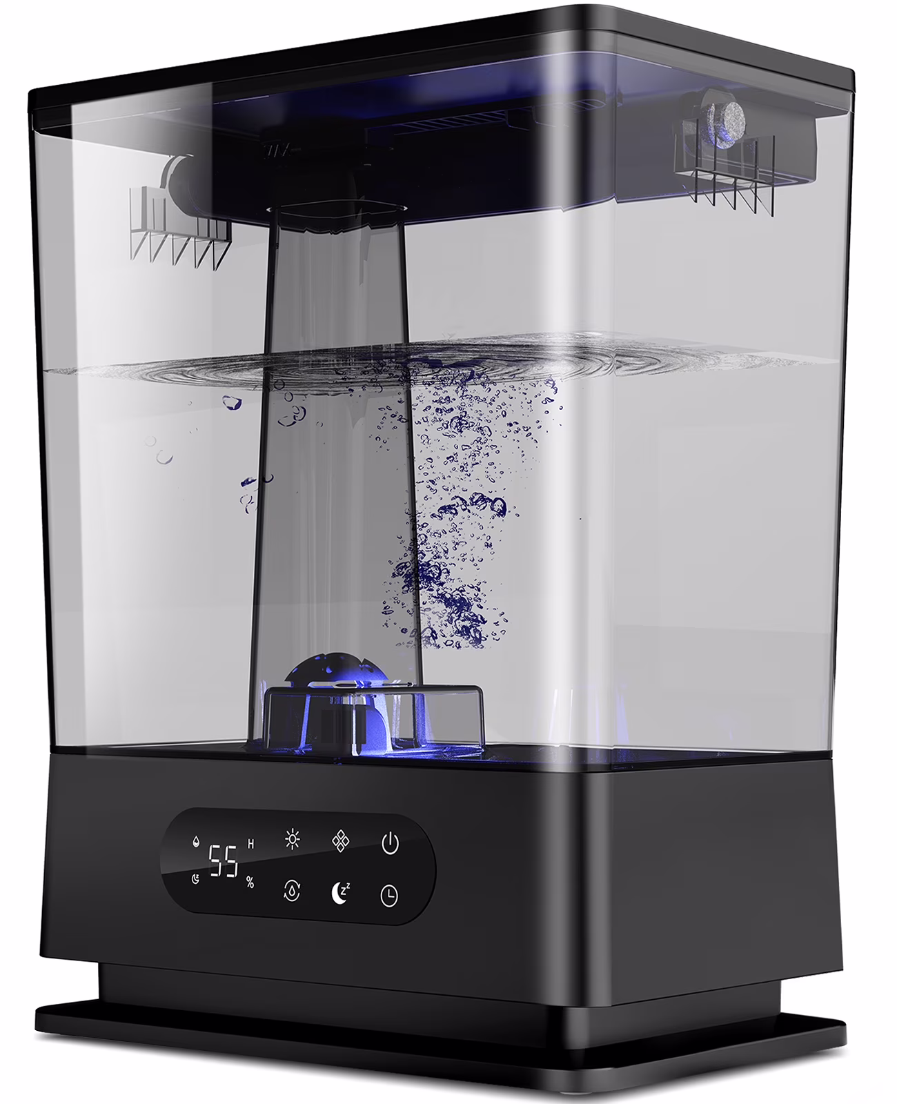 KLOUDIC 6.5L Large Top-fill Humidifier Cool Mist Humidifiers for Home, Bedroom with Customized Humidity for Sleep and Plants, Black