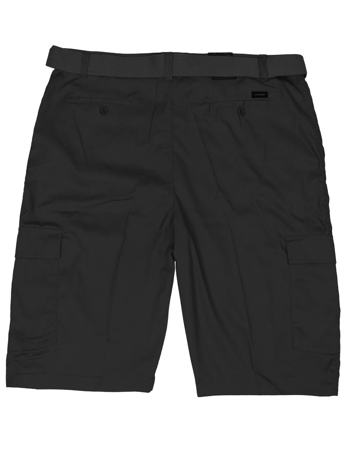 LR Scoop Men's Multi Pocket Casual Golf Belted Cargo Dress Shorts Big Plus Sizes (Black,40)
