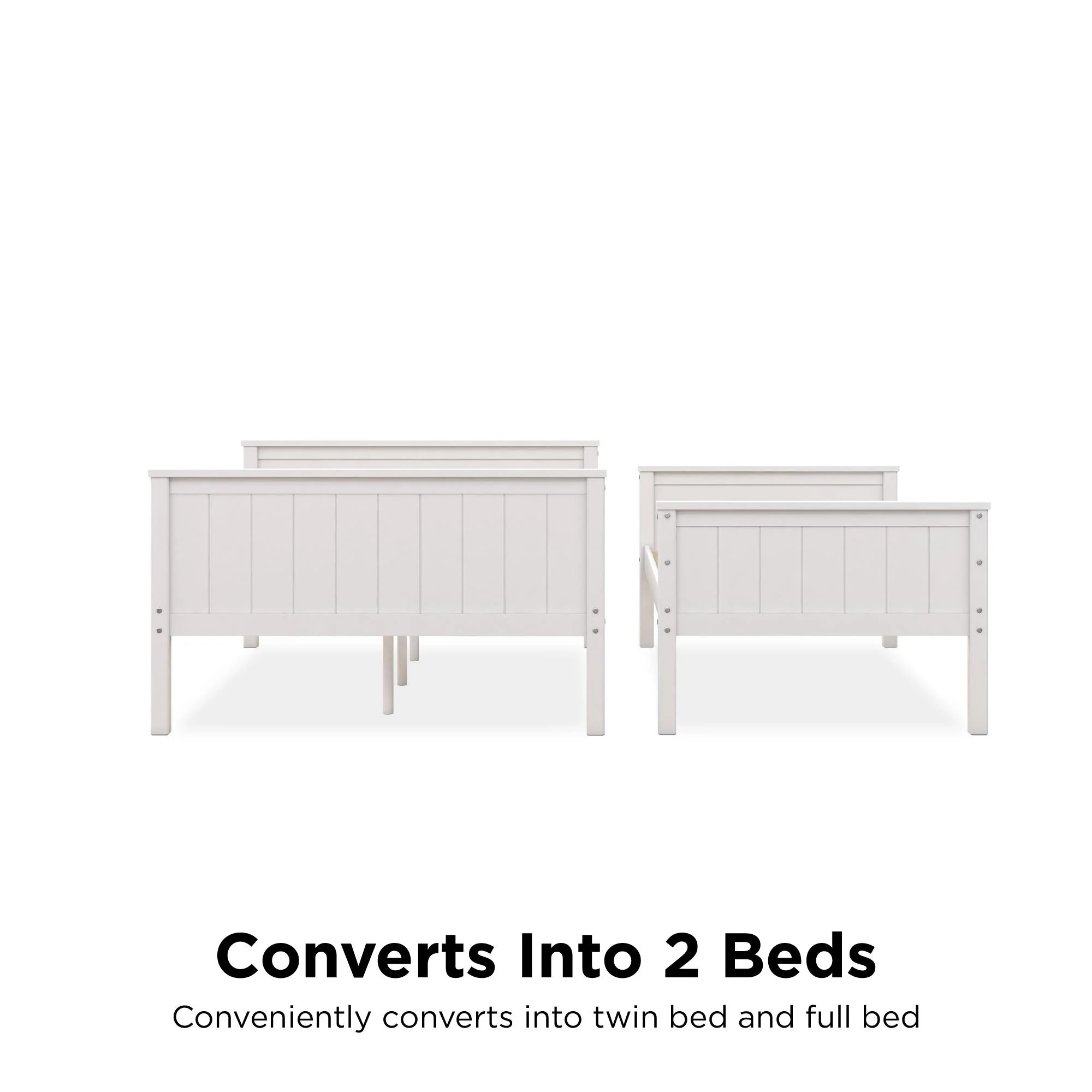 Better Homes & Gardens Ashcreek Twin-over-Full Bunk Bed, White