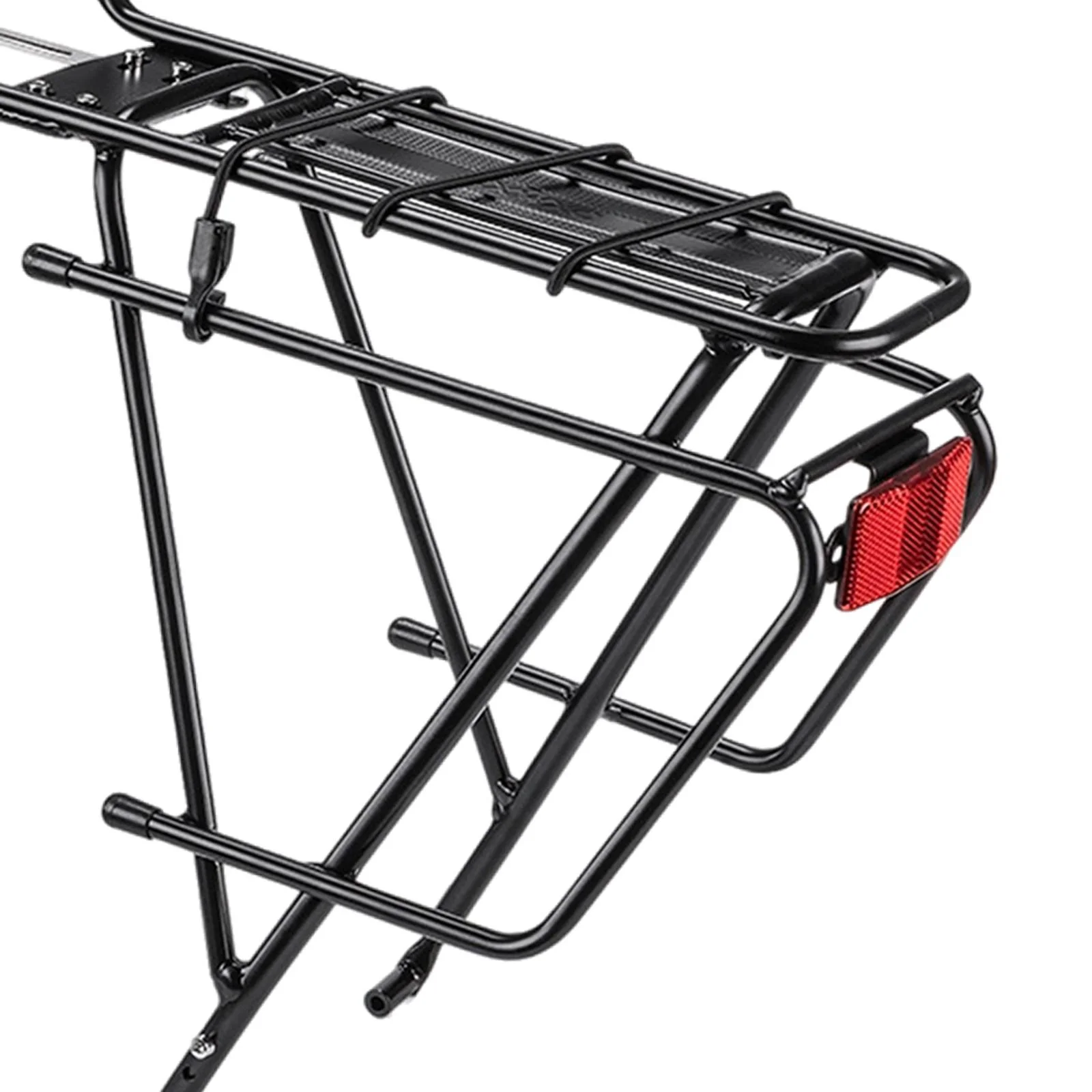 Bike Cargo Rack Bicycle Rack Aluminum Alloy Universal Durable with Rope Bicycle Pannier Bag Holder Black Luggage Carrier Rack
