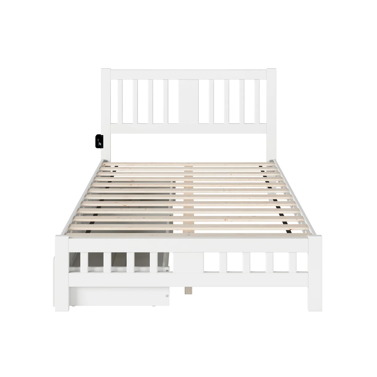AFI Tahoe Wood Full Bed with Footboard and 2 Drawers in White