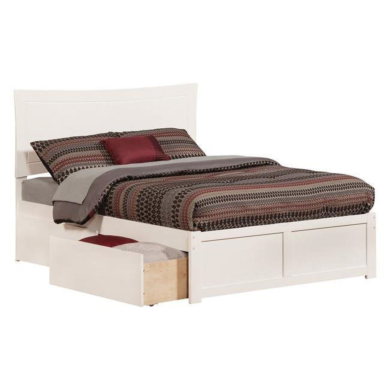 Metro Matching Footboard with Urban Bed Drawers - White, Twin Extra Large Size
