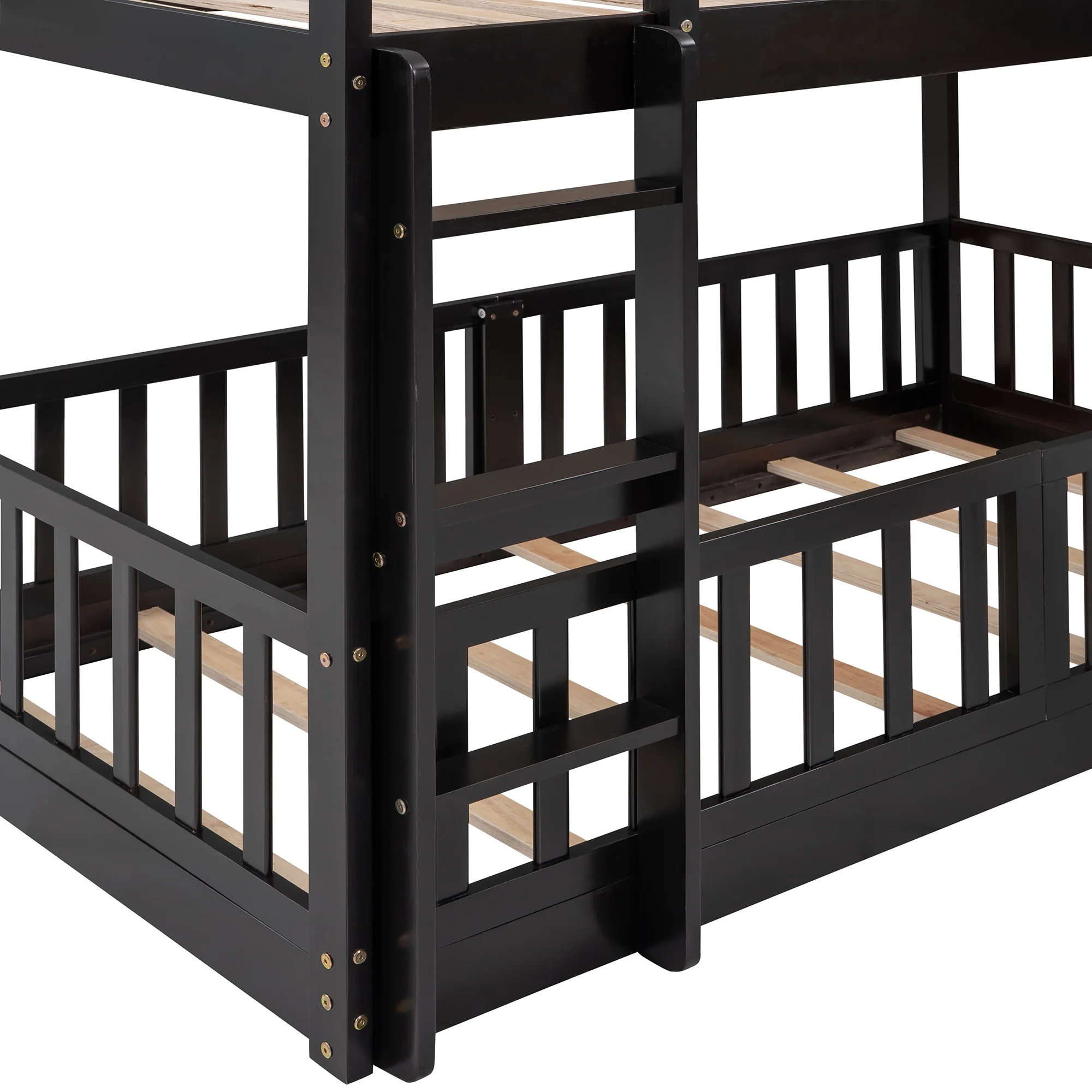 Espresso Twin Over Twin Bunk Bed with Slide and Ladder