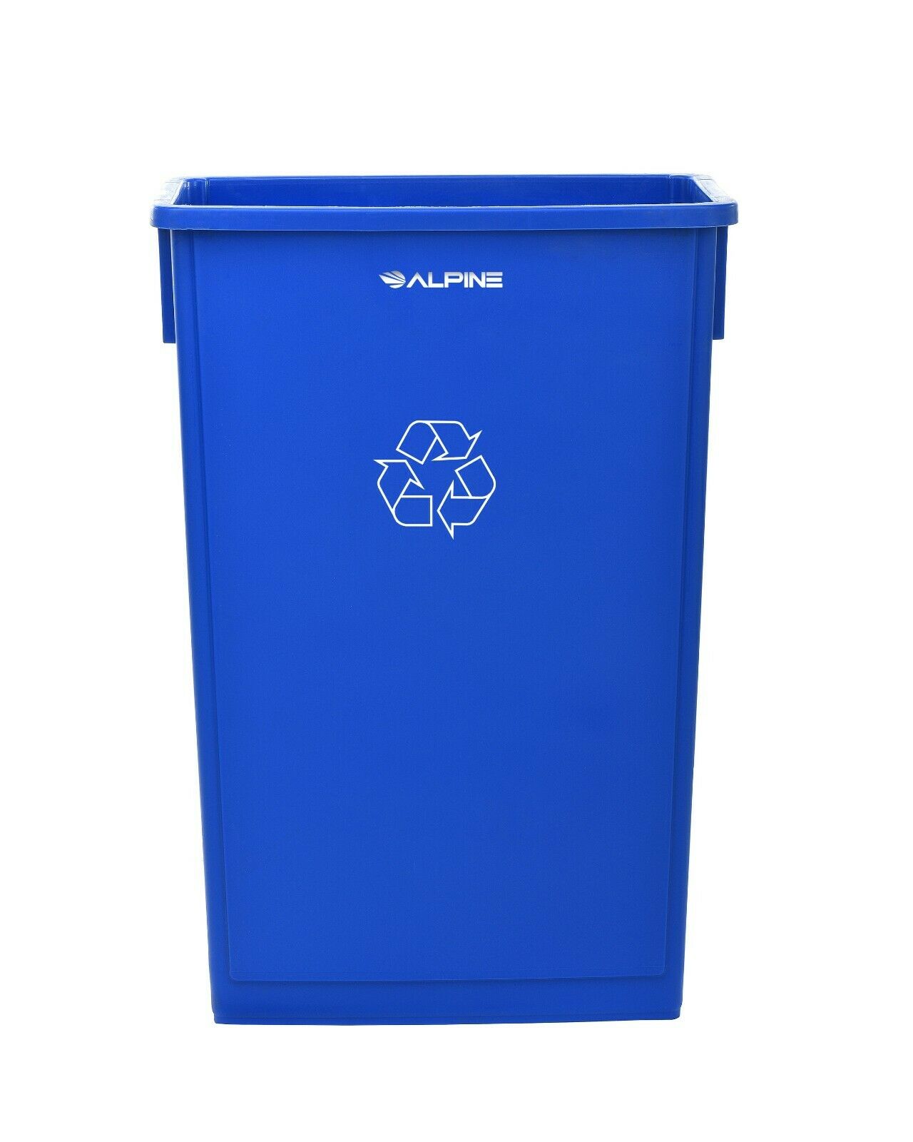 Alpine Industries Blue Trash Can Recycle Bin and Drop Slot Lid
