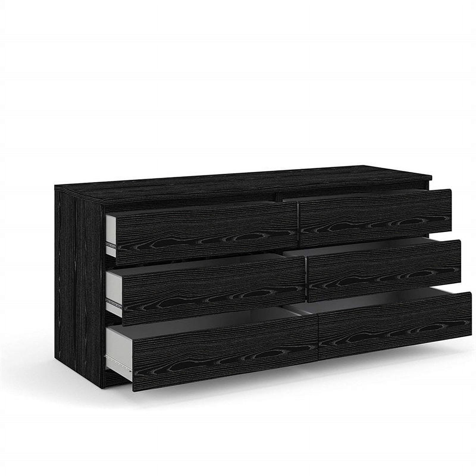 Cooper 6 Drawer Double Dresser in Black Woodgrain