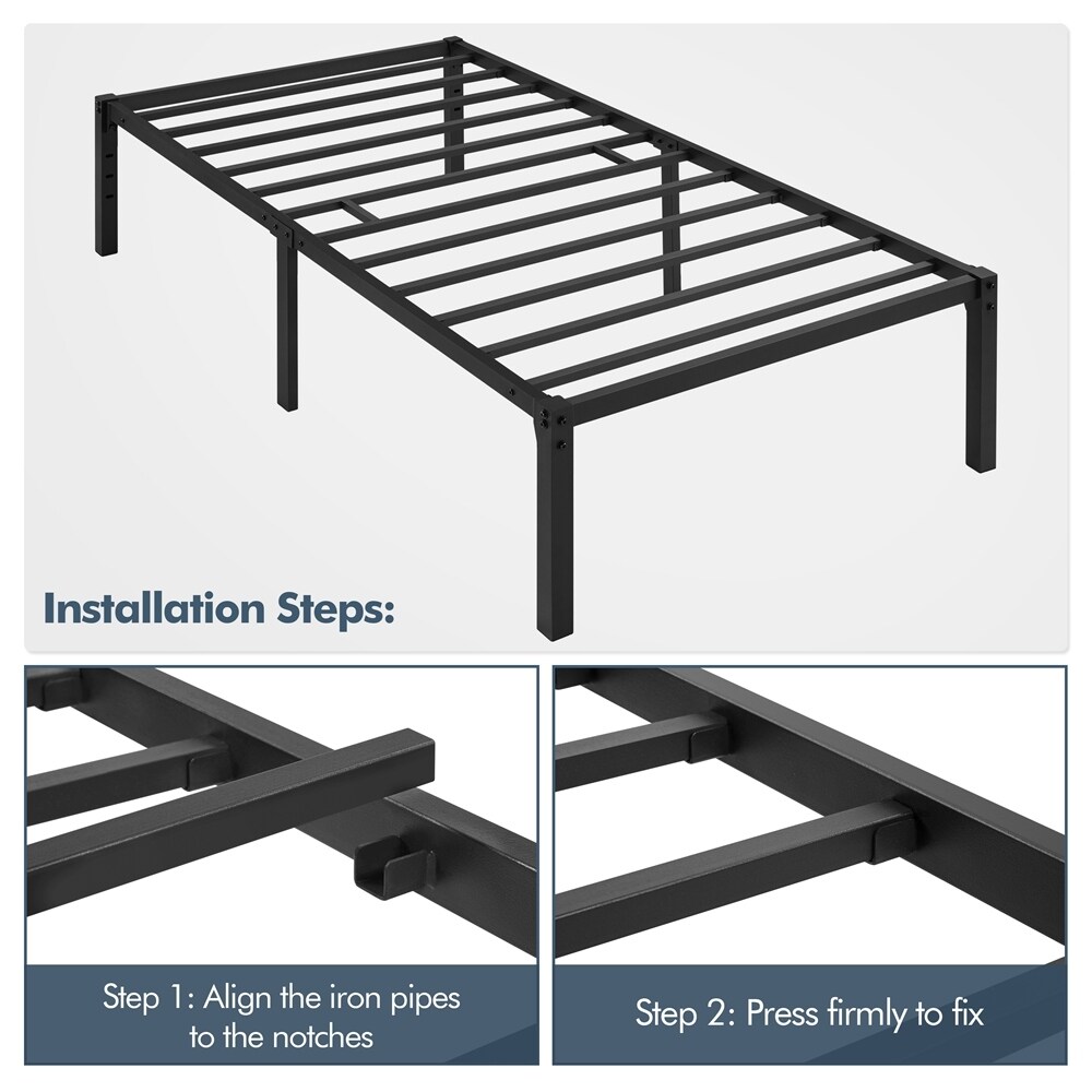 Yaheetech  Metal Platform Bed Frame Mattress Foundation Twin