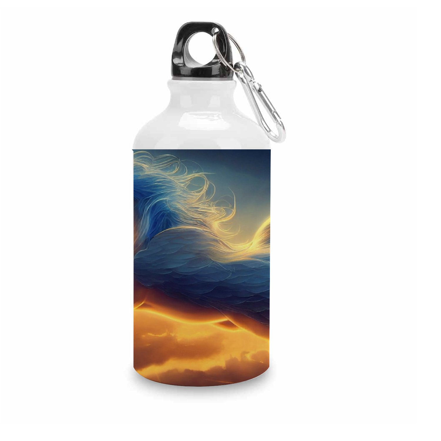 SKYSONIC 400ml Sport Aluminum Water Bottle,Horse Flying High,Sport Multipack Leak Proof Easy Carry Travel Bottle with Twist Cap for Gym Hiking Camping Running Bike Outdoor