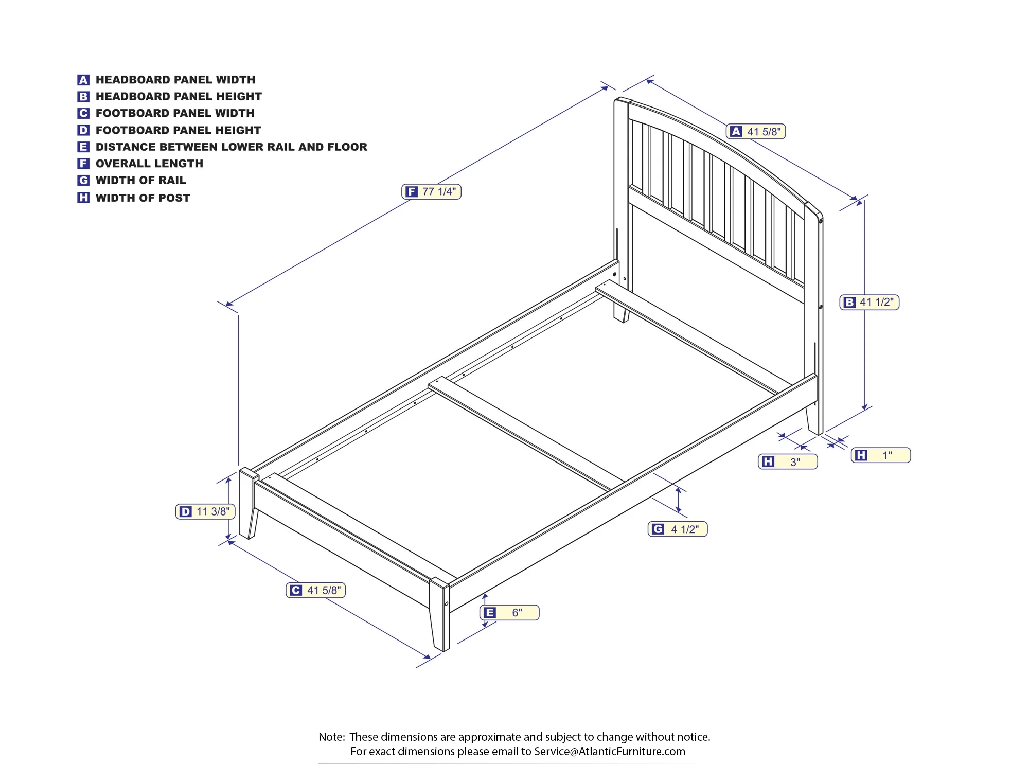 Richmond Twin Traditional Bed in Grey