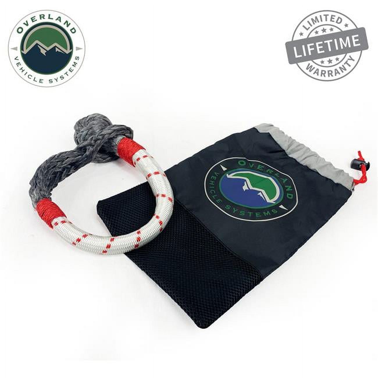 Overland VCL 19129903 0.43 in. 41000 lbs Soft Shackle with Loop, Abrassive Sleeve & 23 in. Storage Bag, Grey