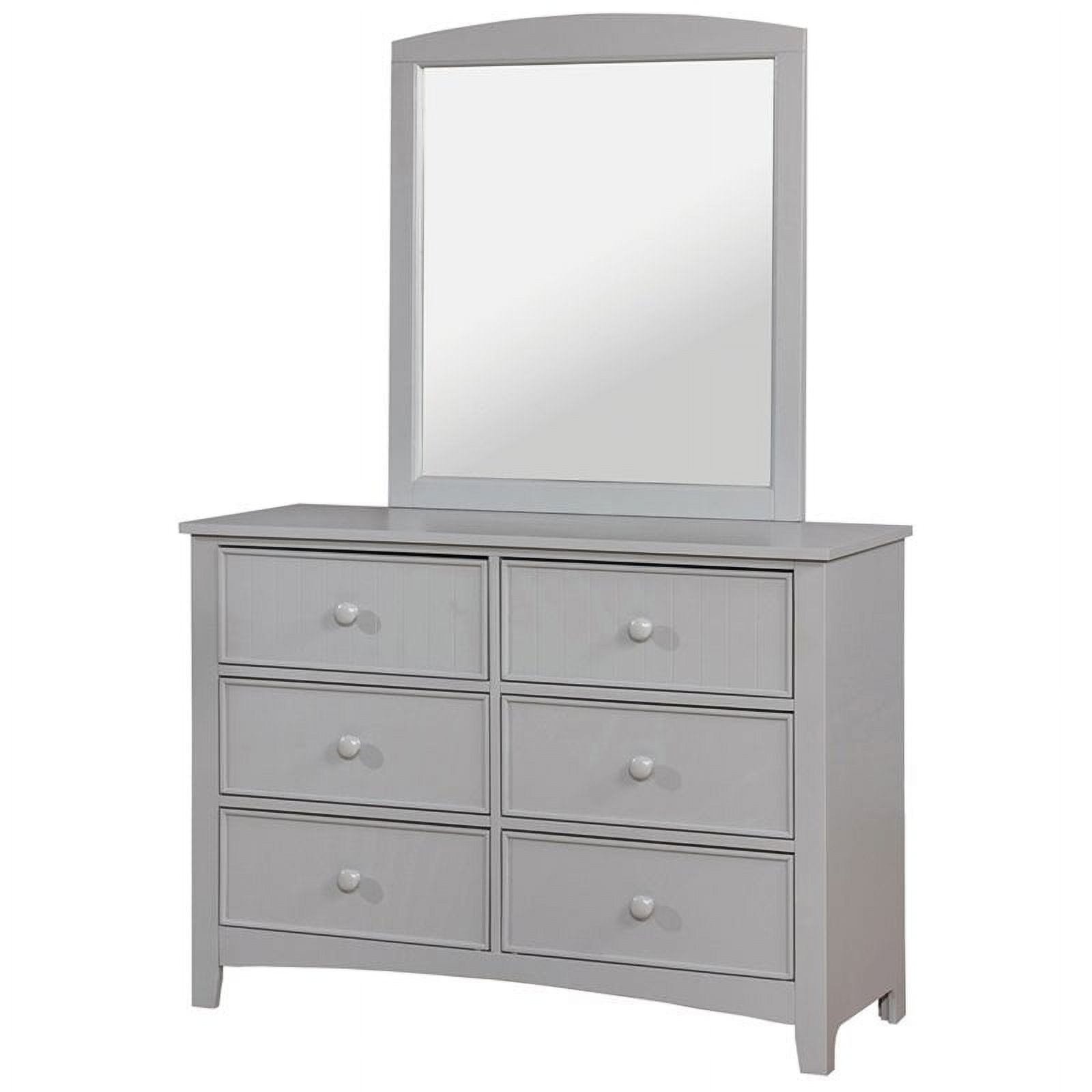 Furniture of America Dimanche Solid Wood Dresser and Mirror in Gray