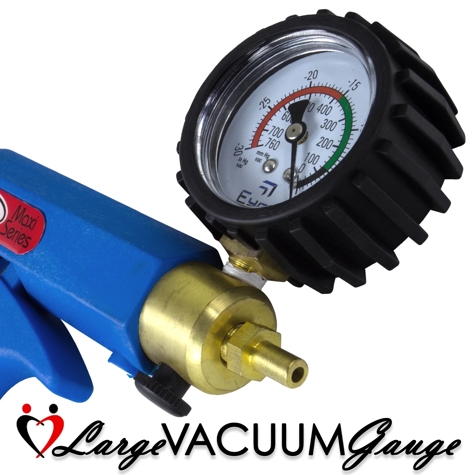 LeLuv Premium Penis Pump Maxi Blue + Protected Gauge | Upgraded Silicone Hose | 12 inch Length x 3.50 inch Diameter Cylinder