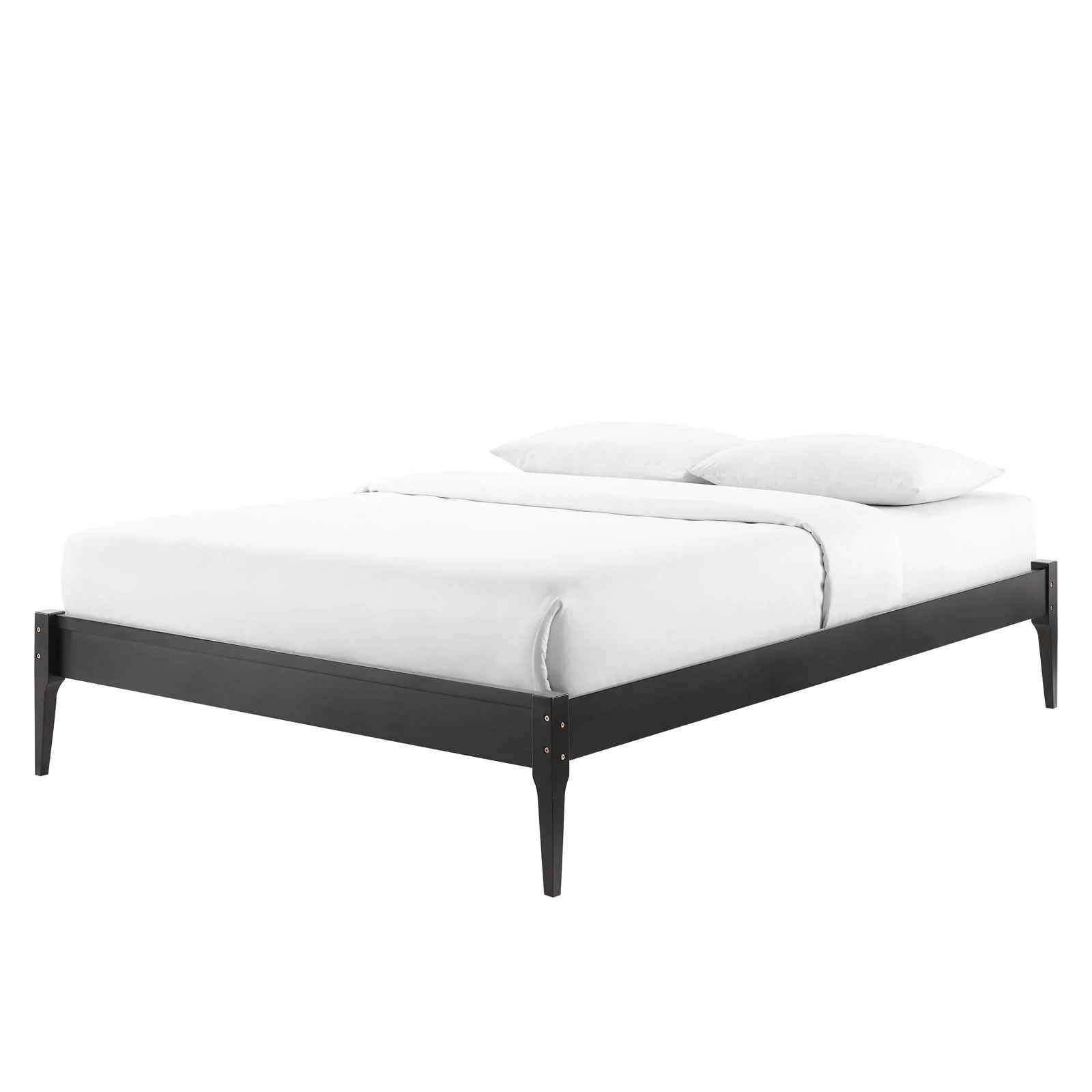 Platform Bed Frame, Queen Size, Wood, Black, Modern Contemporary Urban Design, Bedroom Master Guest Suite