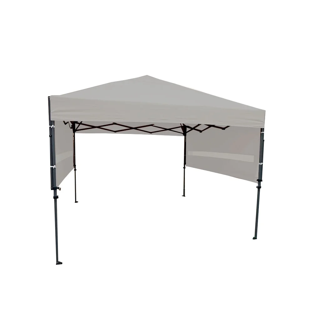 Garden Winds Replacement Canopy Top Cover Compatible with The MasterCanopy 10' X 10' with Double Awnings - RipLock 350 - Slate Gray