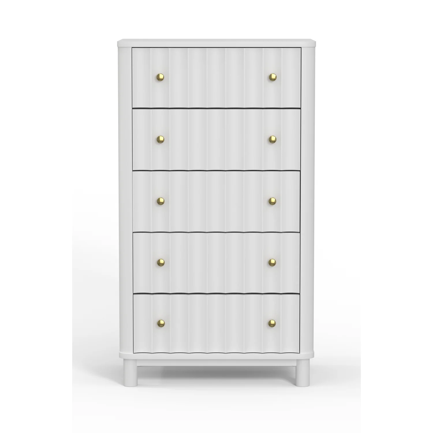 Alpine Furniture Stapleton 5 Drawer Chest in White