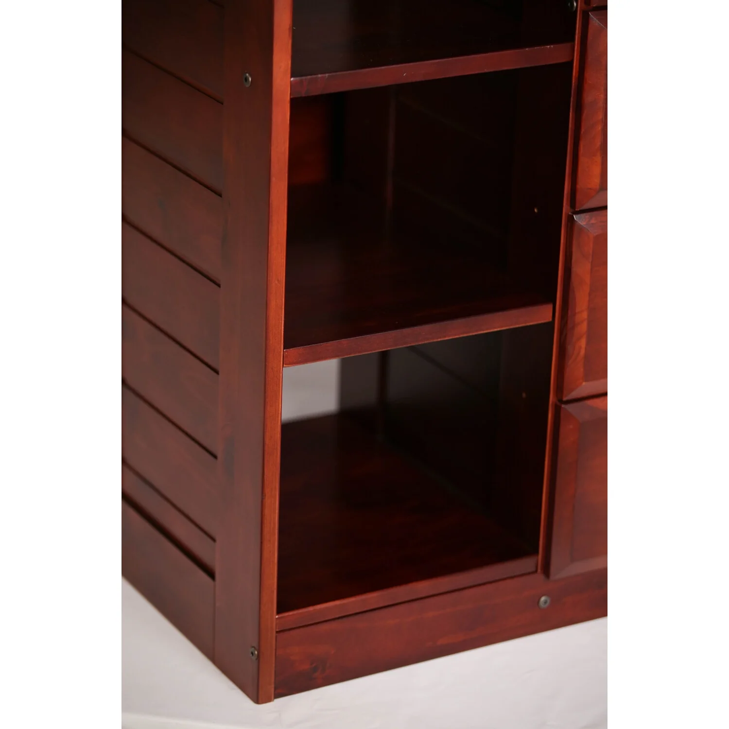 OS Home and Office Furniture 2806-22 Solid Pine Loft Bed in Rich Merlot