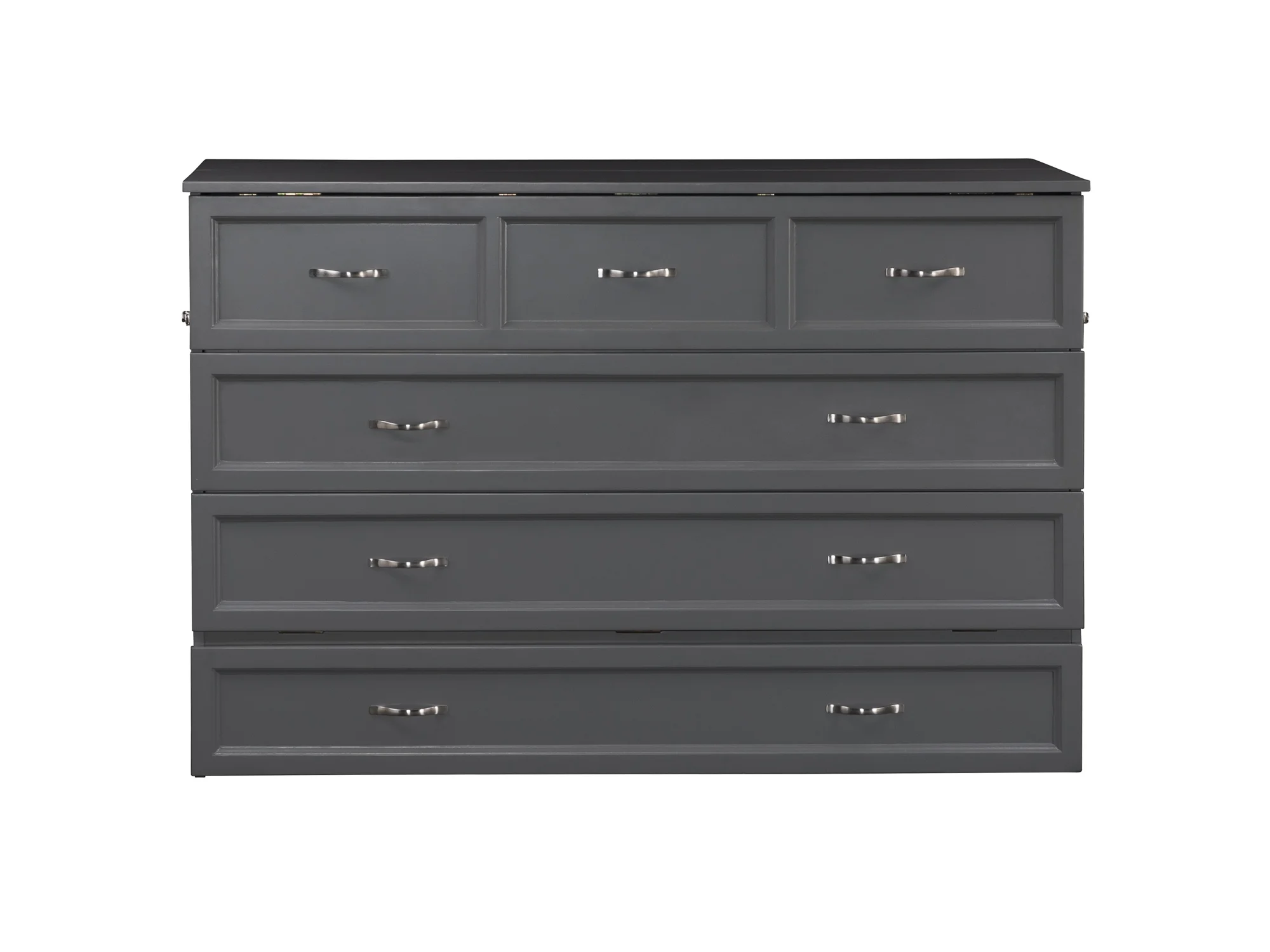 Deerfield Murphy Bed Chest Queen Atlantic Grey with Charging Station