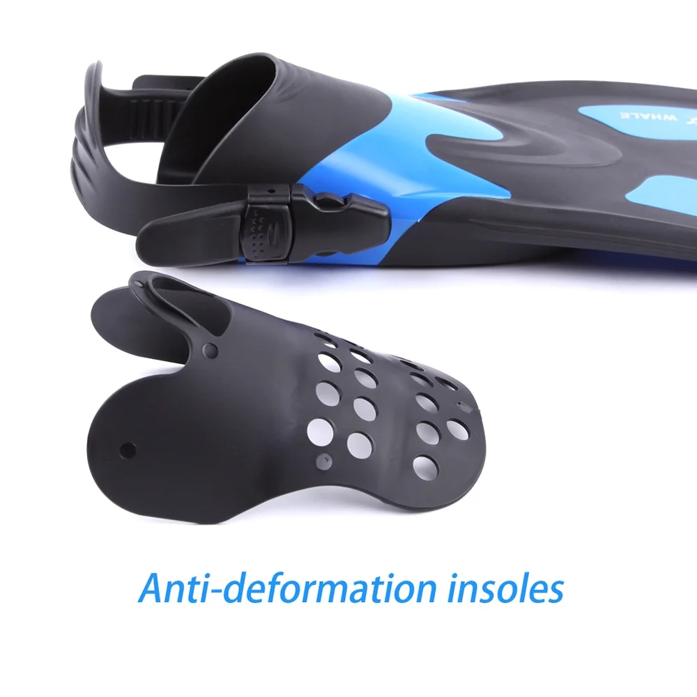 Whale WHALE Adult Short Snorkeling Swim Fins Flippers with Adjustable Heel Water Sports