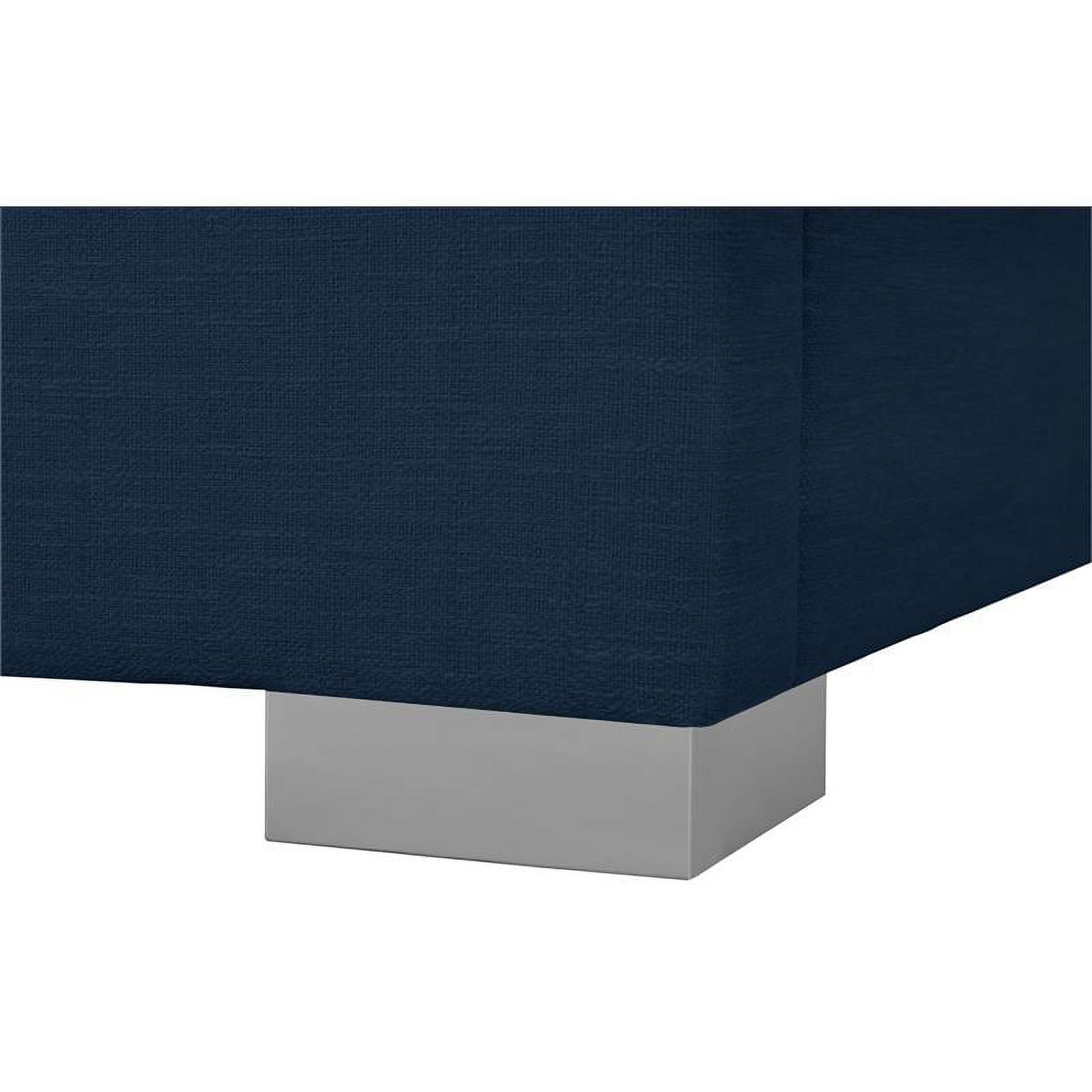 Meridian Furniture Crosby Navy Linen Textured Fabric Twin Bed