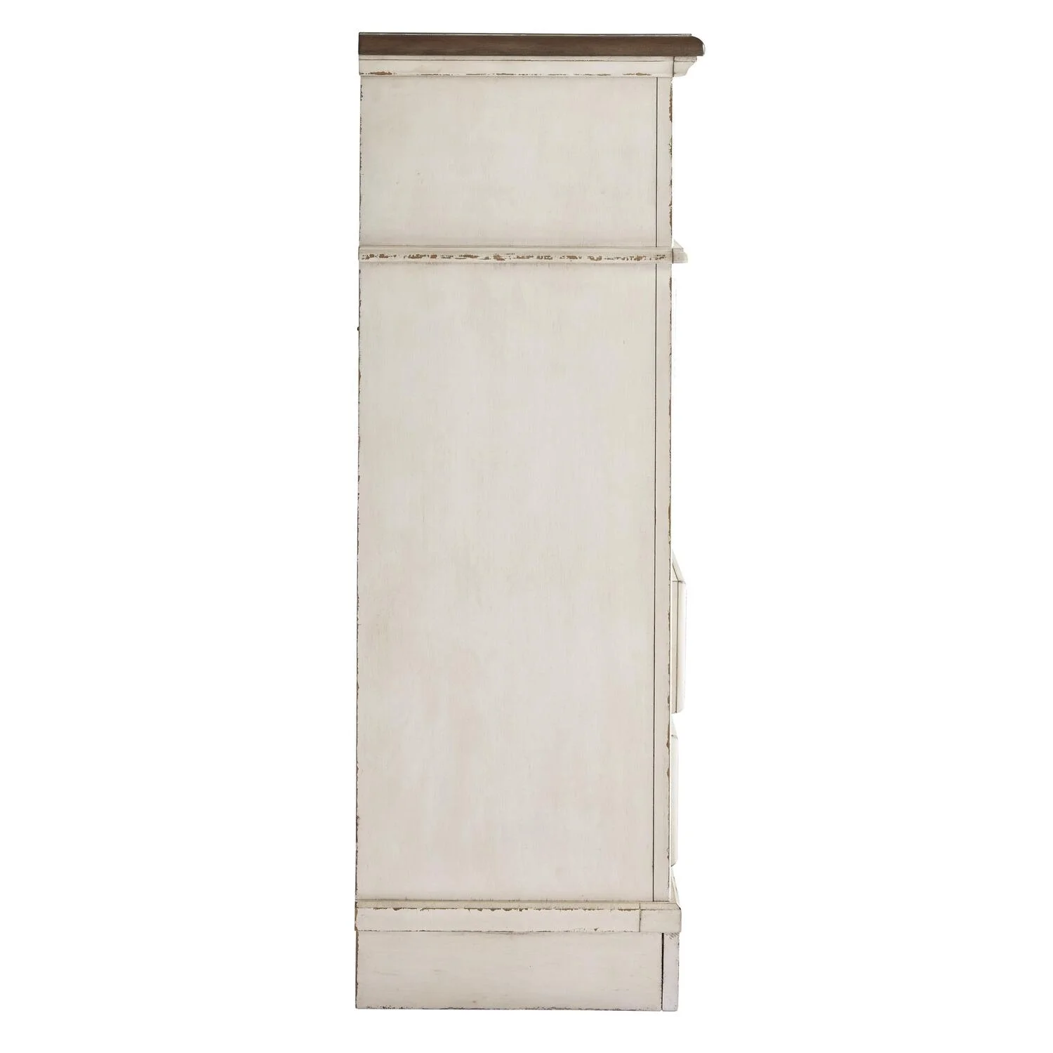 Benjara 5 Drawer Wooden Chest with Bracket Legs, Antique White