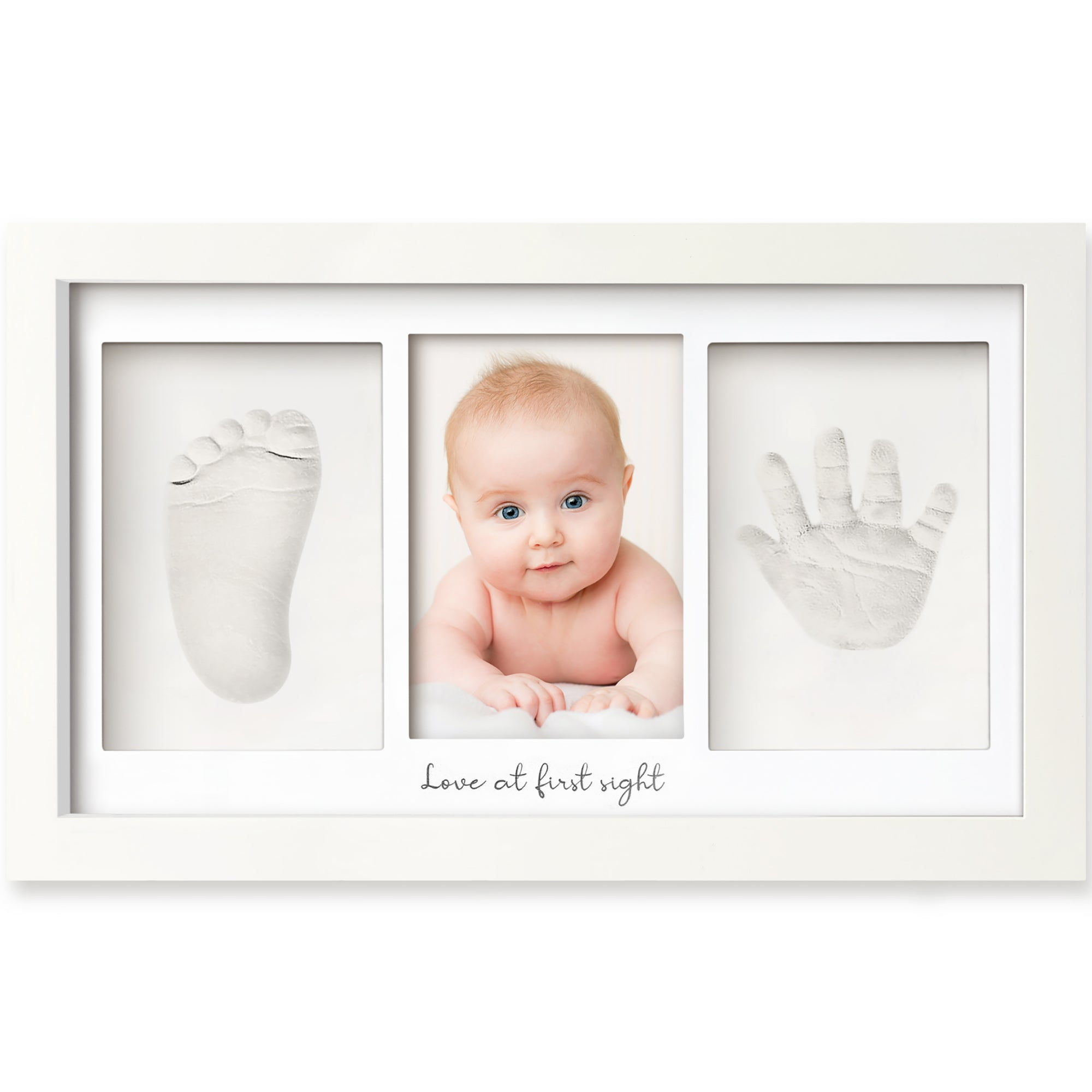 KeaBabies Baby Handprint Footprint Keepsake Kit, White Photo Frame (Alpine White)