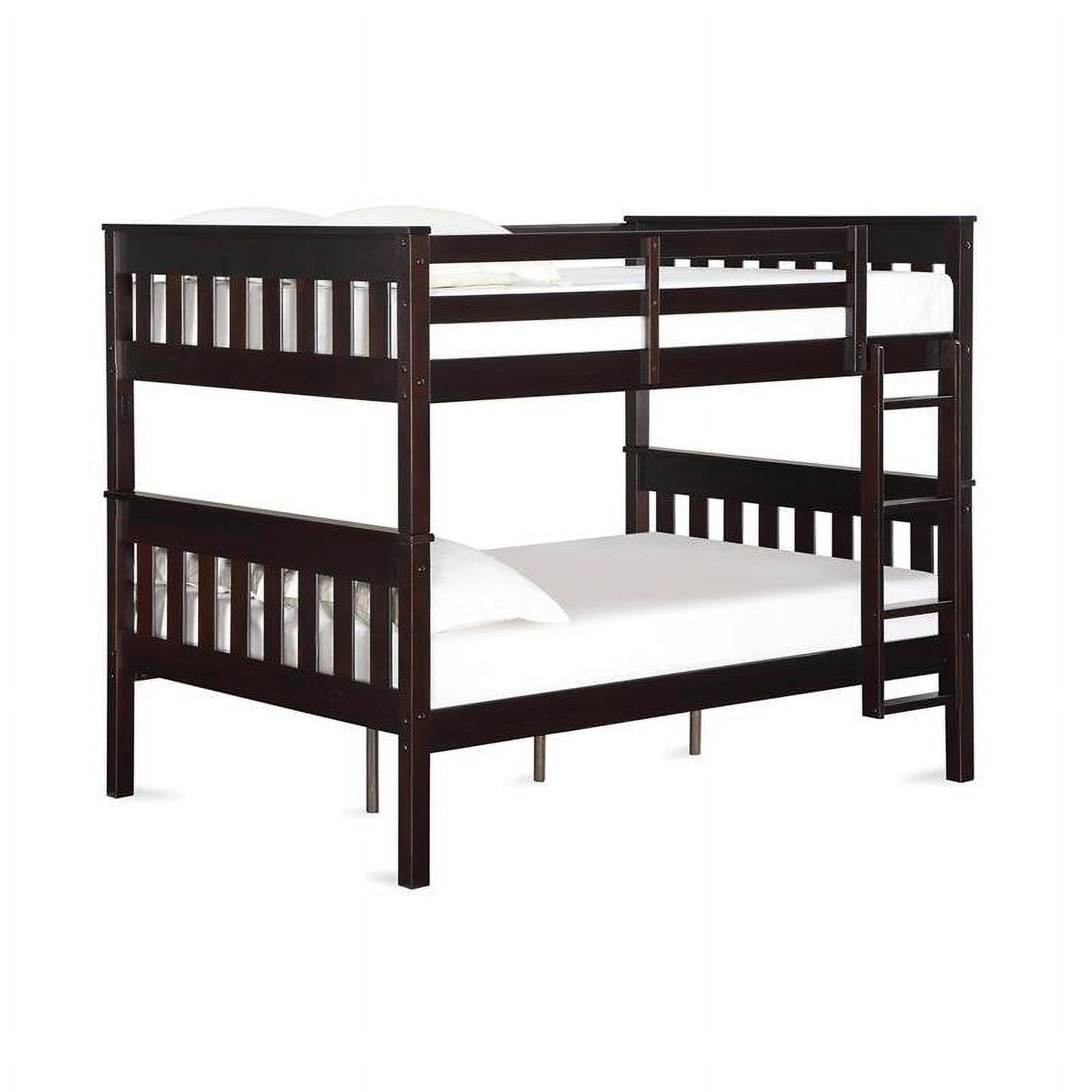 Dorel Living Moon Wood Full over Full Bunk Bed with USB Port in Chocolate