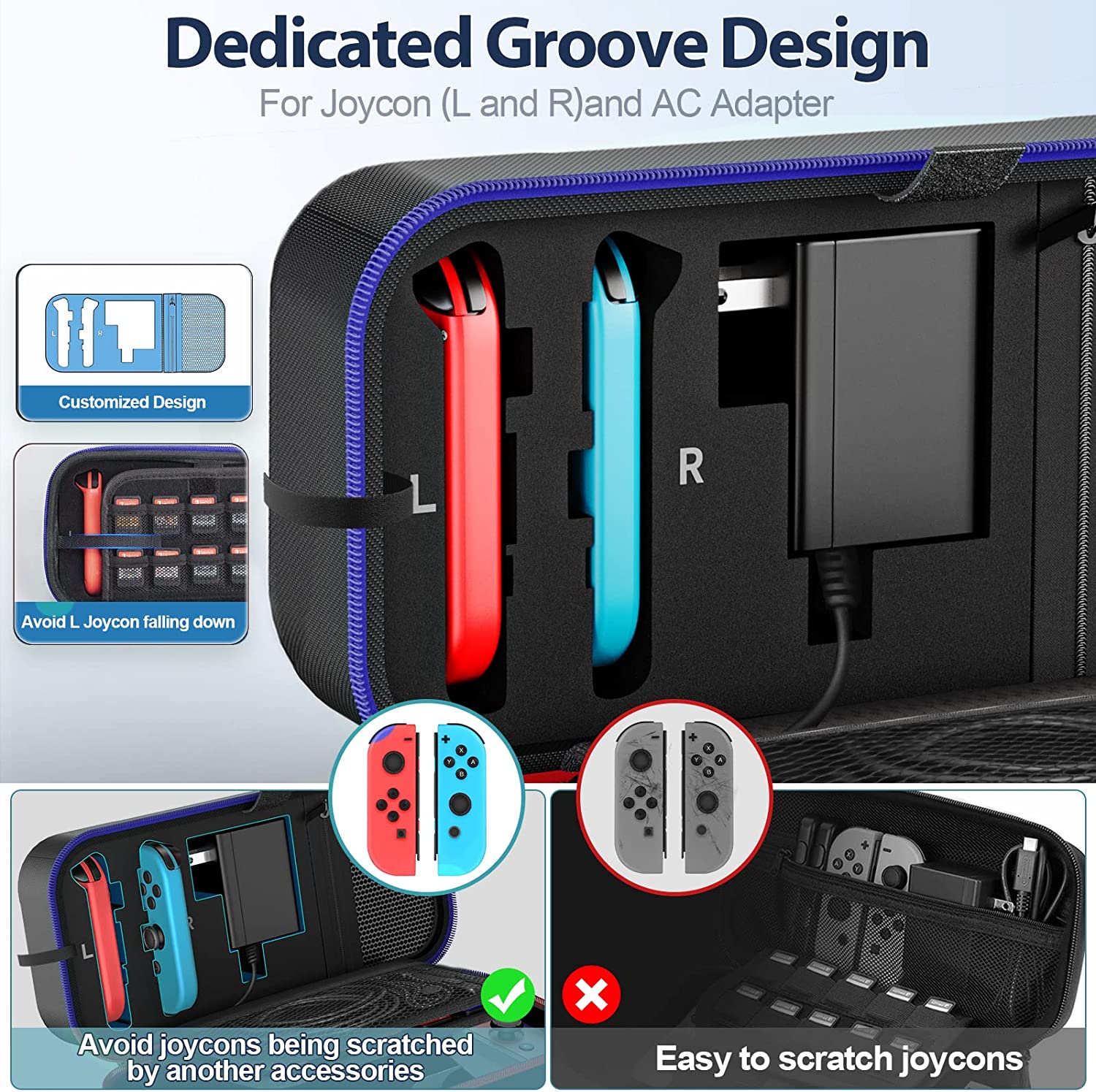 Switch O Carrying Case Compatible with Nintendo Switch/O Model, Portable Switch Travel Carry Case Fit for Joy-Con