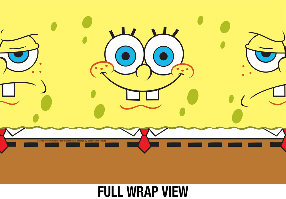 Spongebob Official Dual Face 18 oz Insulated Water Bottle, Leak Resistant, Vacuum Insulated Stainless Steel with 2-in-1 Loop Cap