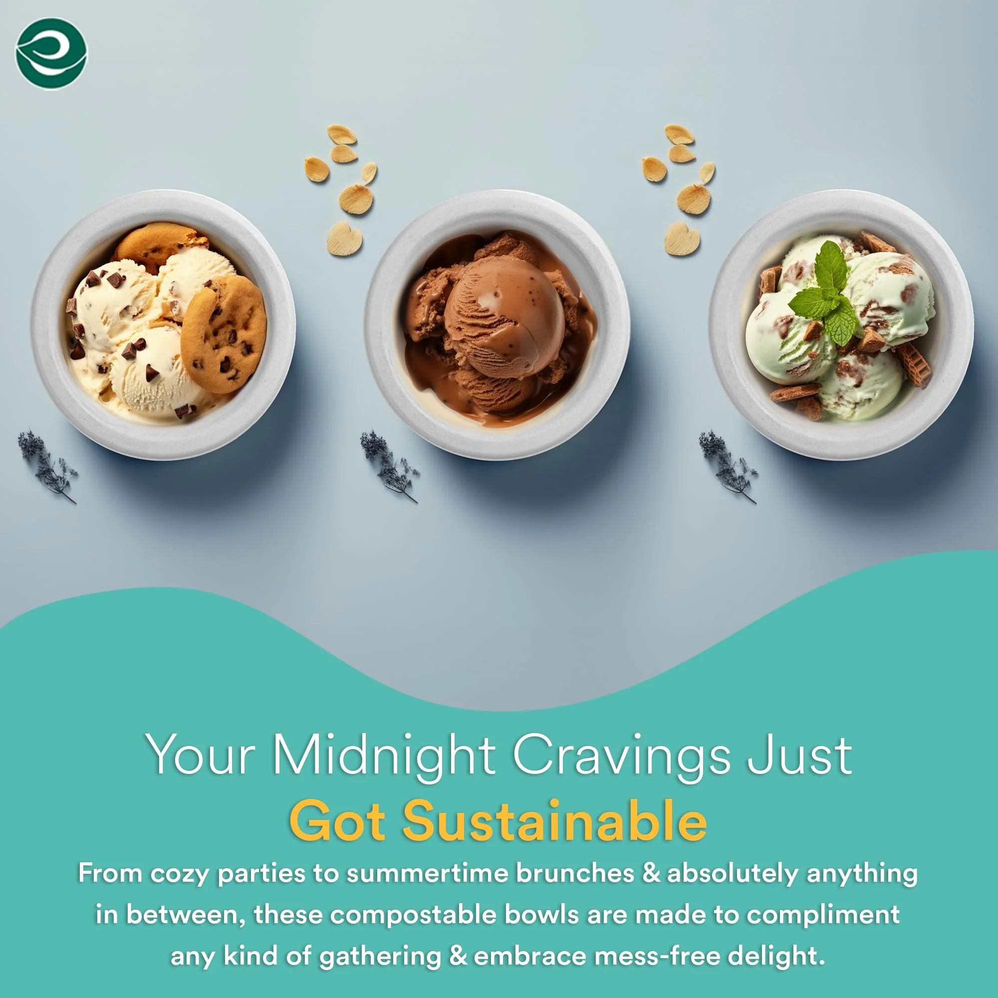 ECO SOUL Pearl White 12 oz [200-Pack] Bagasse Paper Bowls (PFAS free) | Biodegradable 100% Compostable | Microwavable | Hot & Cold Safe | Small Servings | Eco-Friendly Disposable Heavy Duty Bowls