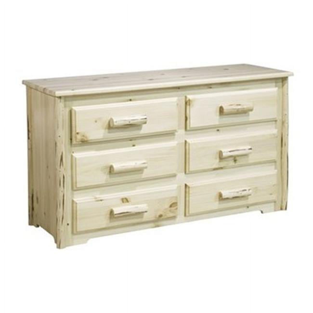 Dresser with 6 Drawer - Clear Lacquer