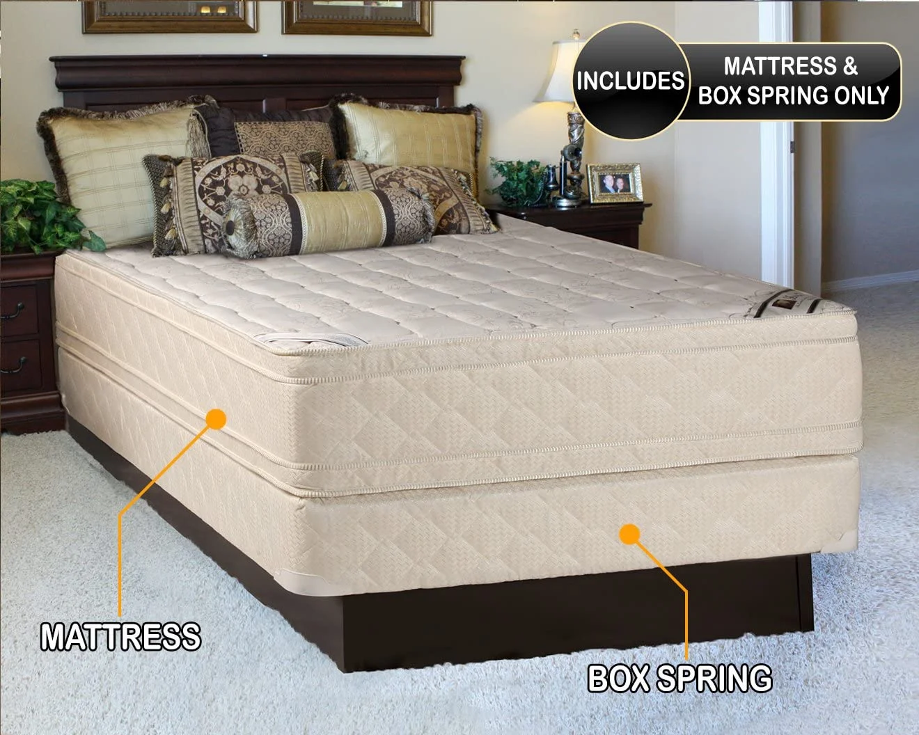 Elite Extrapedic Pillow Top King Size Mattress and Box Spring Set