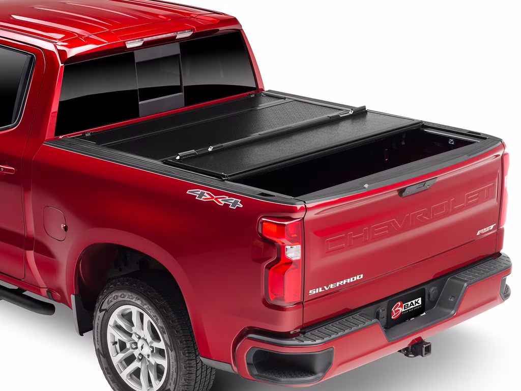 BAK by RealTruck BAKFlip F1 Hard Folding Truck Bed Tonneau Cover | 772131 | Compatible with 2019 - 2023 Chevy/GMC Silverado/Sierra, works w/ MultiPro/Flex tailgate 6' 7