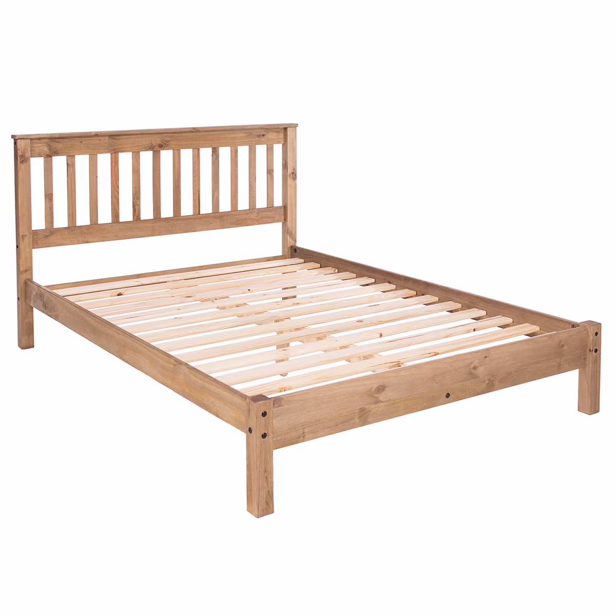 Wood Slatted Full Double Size Bed Corona | Furniture Dash COR650