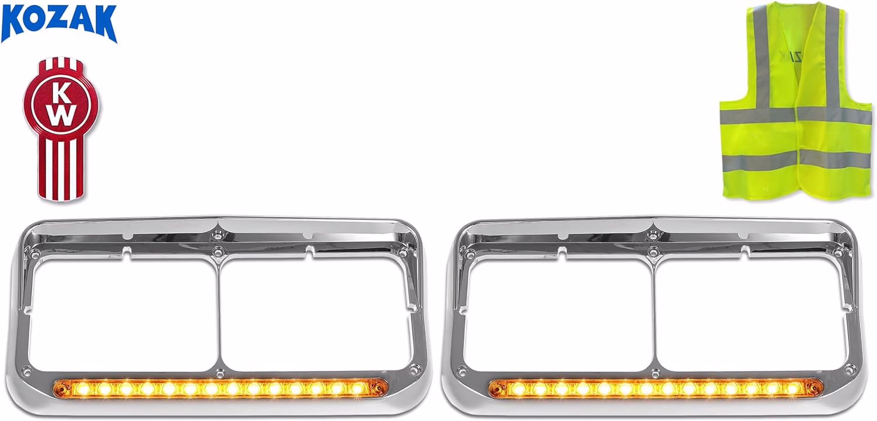 KOZAK C500 Headlights Bezels Chrome with 12