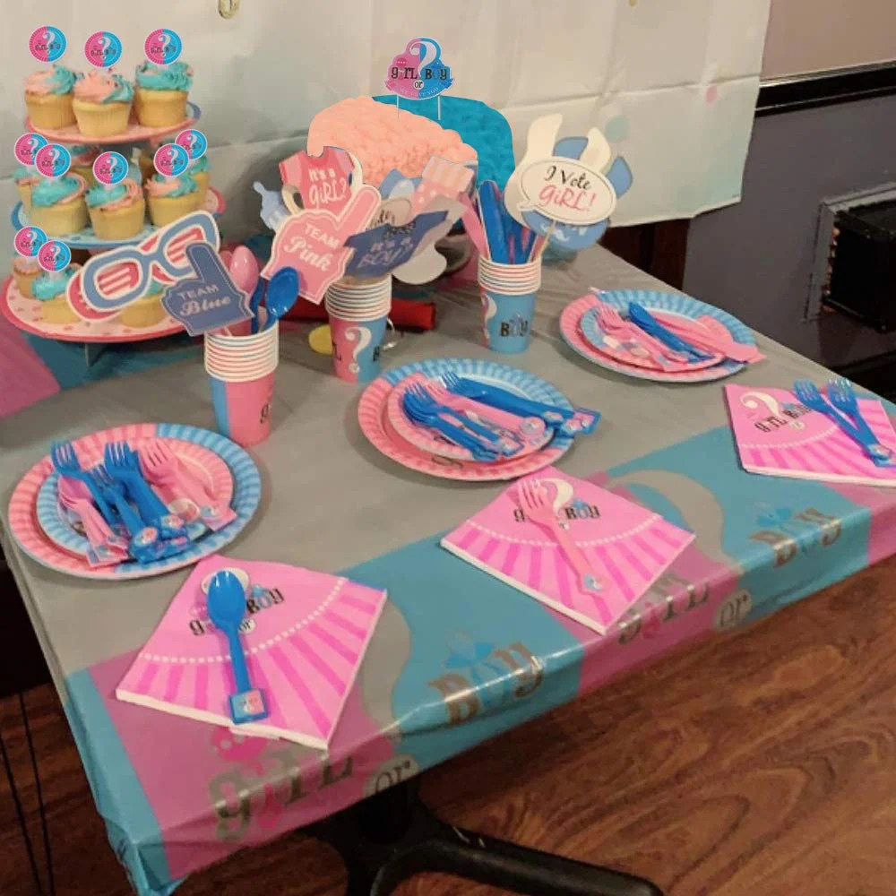 Gender Reveal Party Supplies Tableware 371 Pcs