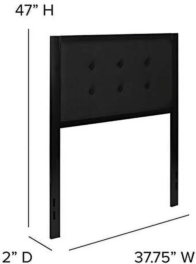 YZboomLife King Size Upholstered Metal Panel Headboard in Tufted Dark Gray Fabric