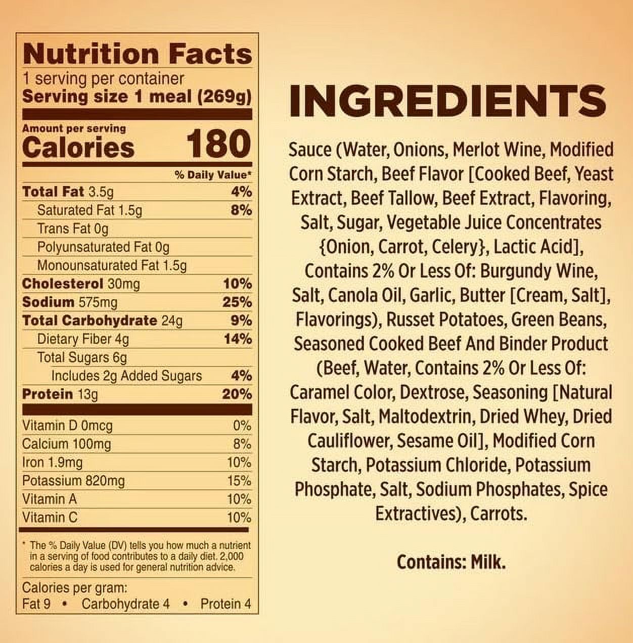 Salutem Vita - Healthy Choice Café Steamers Beef Merlot Frozen Meal With Cold Pack, 9.5 oz - Pack of 6