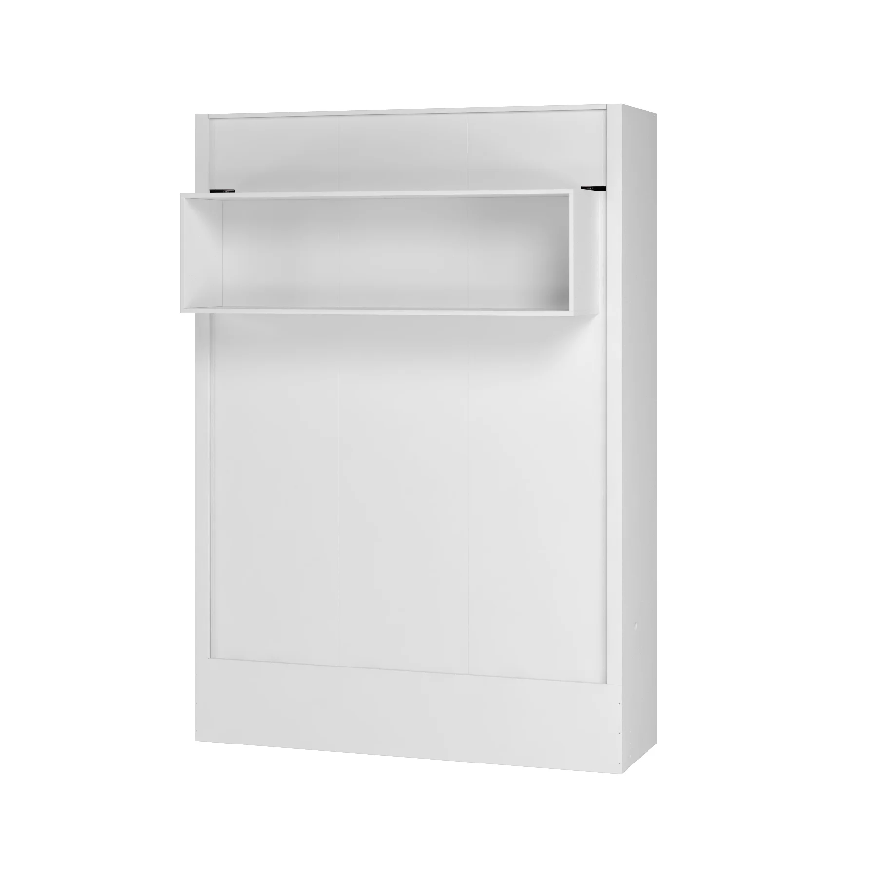 Easy-Lift Queen Murphy Wall Bed in White with Shelf