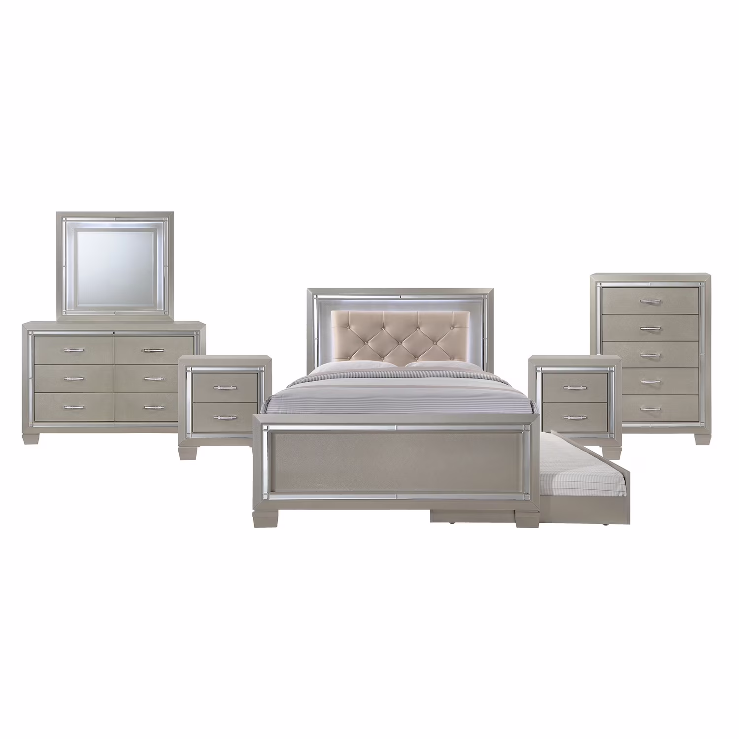Picket House Furnishings Glamour 7 Piece Full Panel Bedroom Set