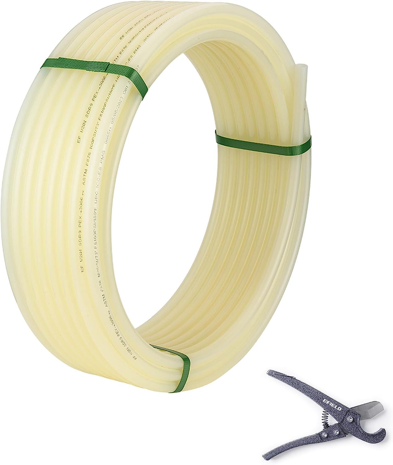 EFIELD 1/2 Inch 300 ft Pex A Pipe/Tubing White for Potable Water-Plumbing Application with a Pipe Cutter (300 ft)