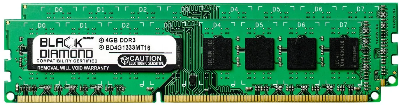 8GB Kit(2x4GB) DDR3 1333 (PC3-10600) Memory 240-pin (2Rx8)