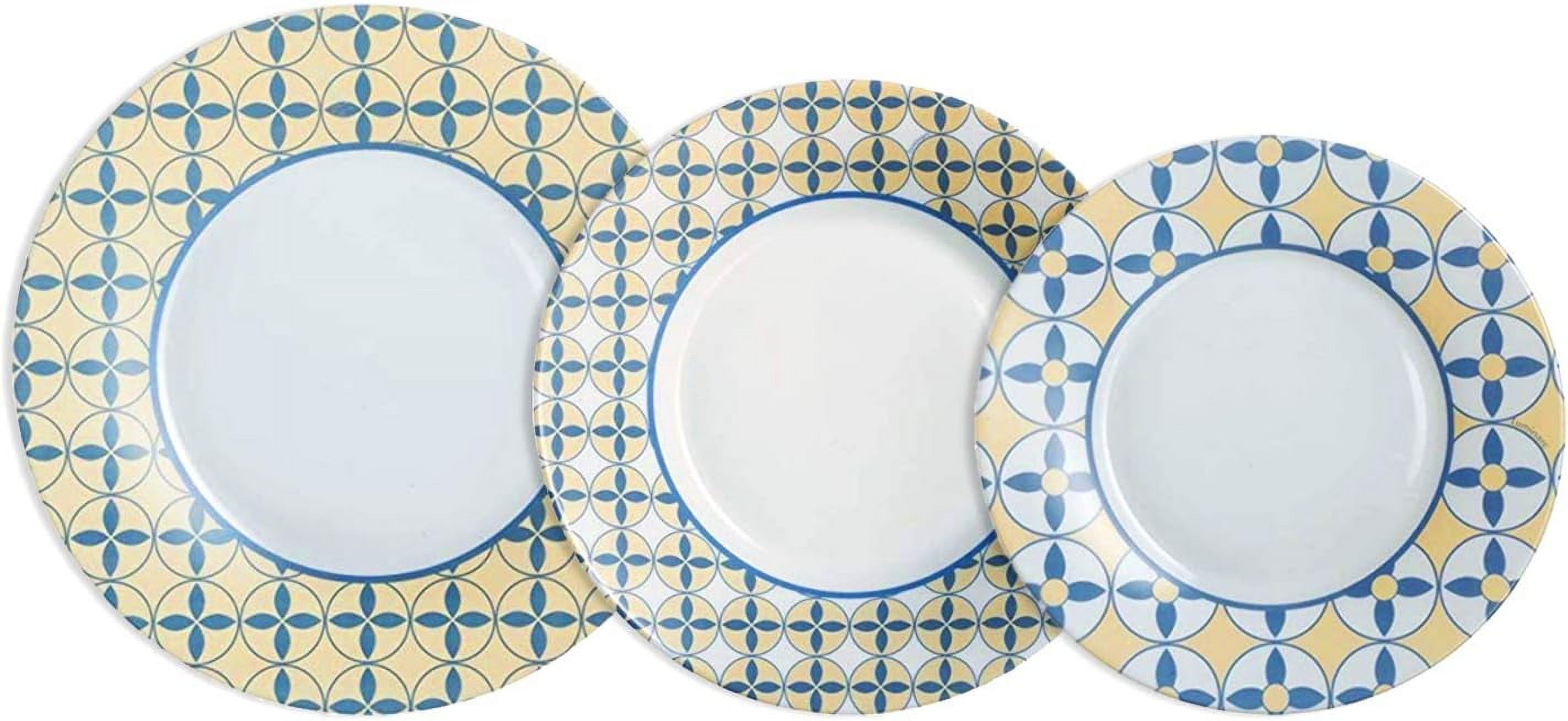 Dinnerware Set Tempered Glass Durable Break Resistant Set For 6 (Geometry)