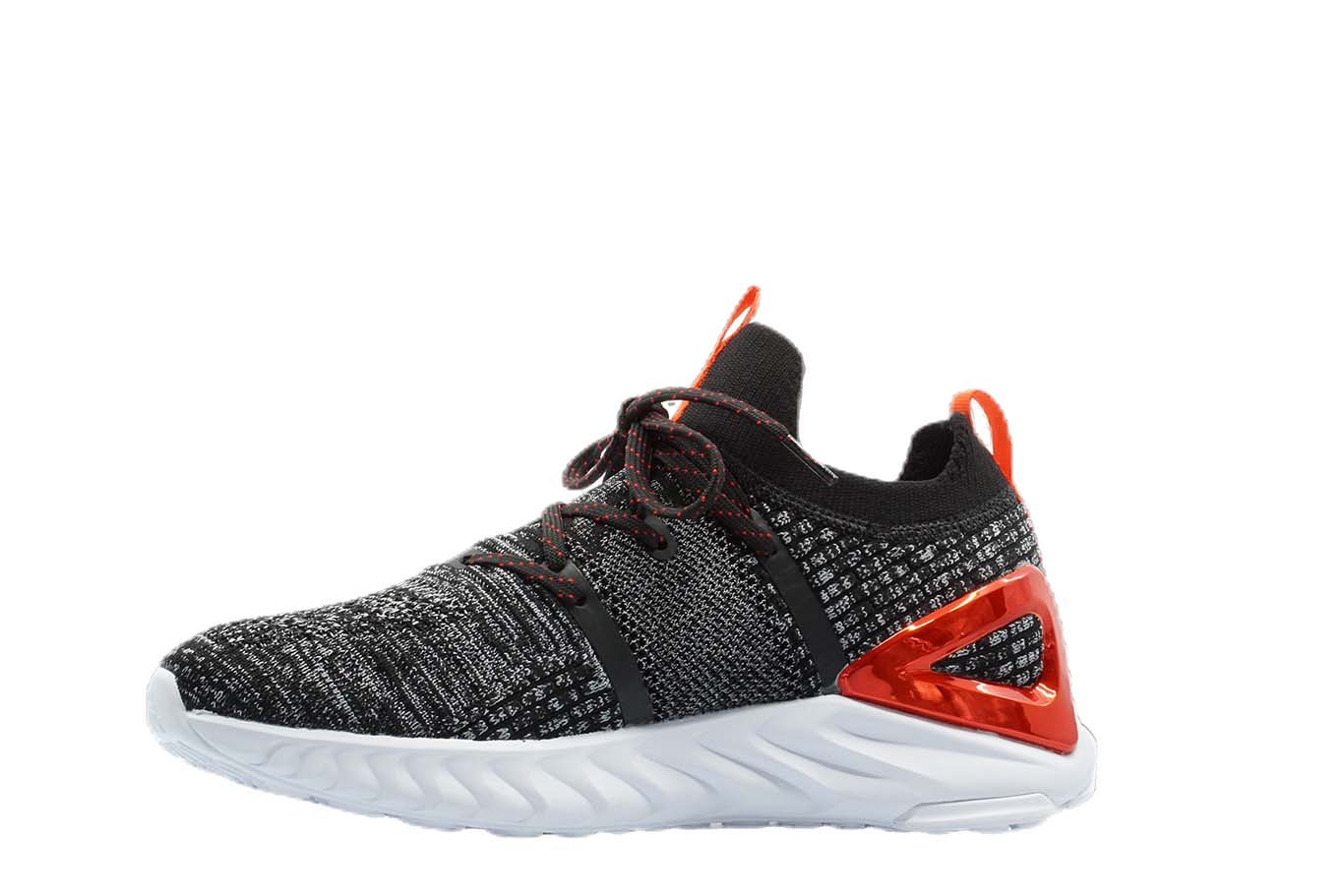 [E92577] Mens Peak Taichi 1.0 Plus Black Melange Grey Running Shoes - 7