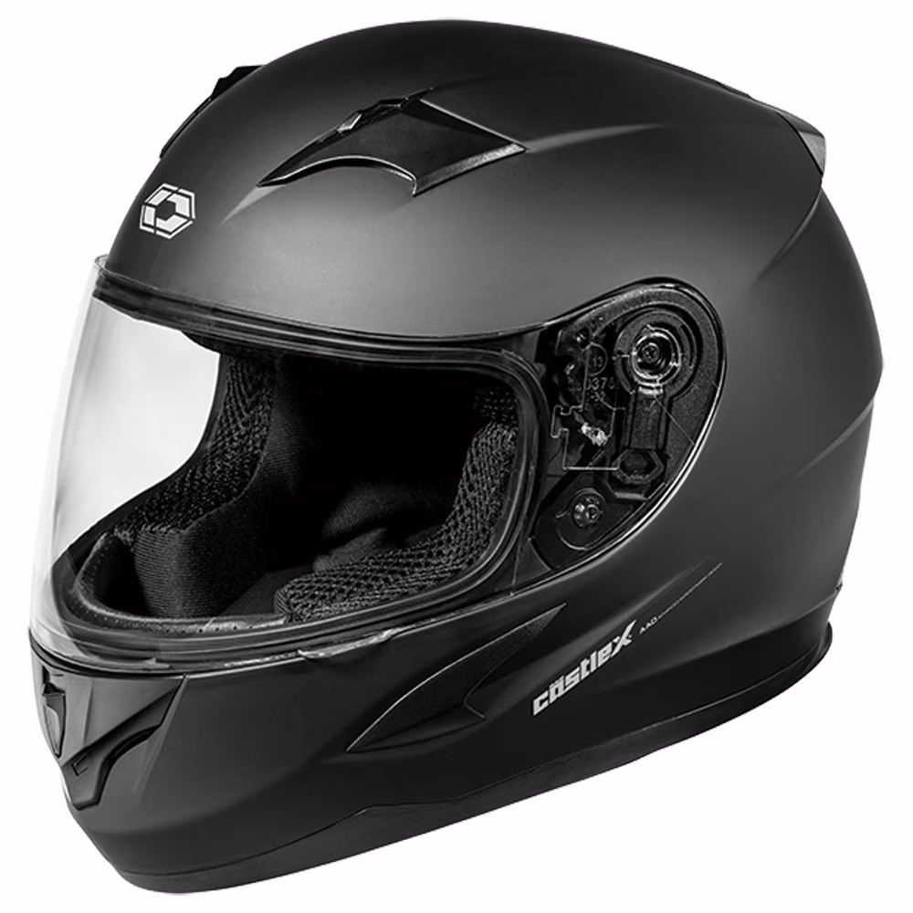 Castle X, 35-9086, Youth Full Face Helmet - Single Lens - DOT Approved - CX360 - Solid Matte Black - Large