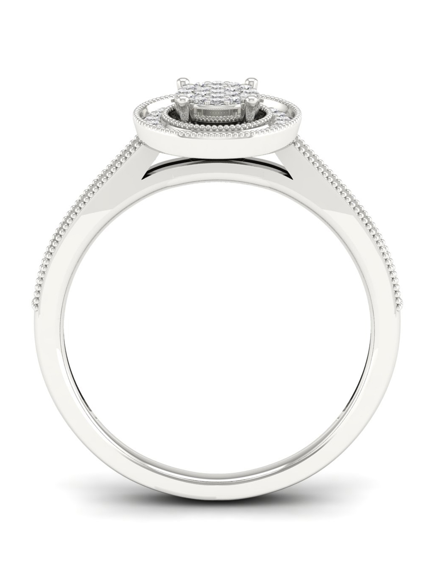 1/5Ct TDW Diamond S925 Sterling Silver Cluster Ring