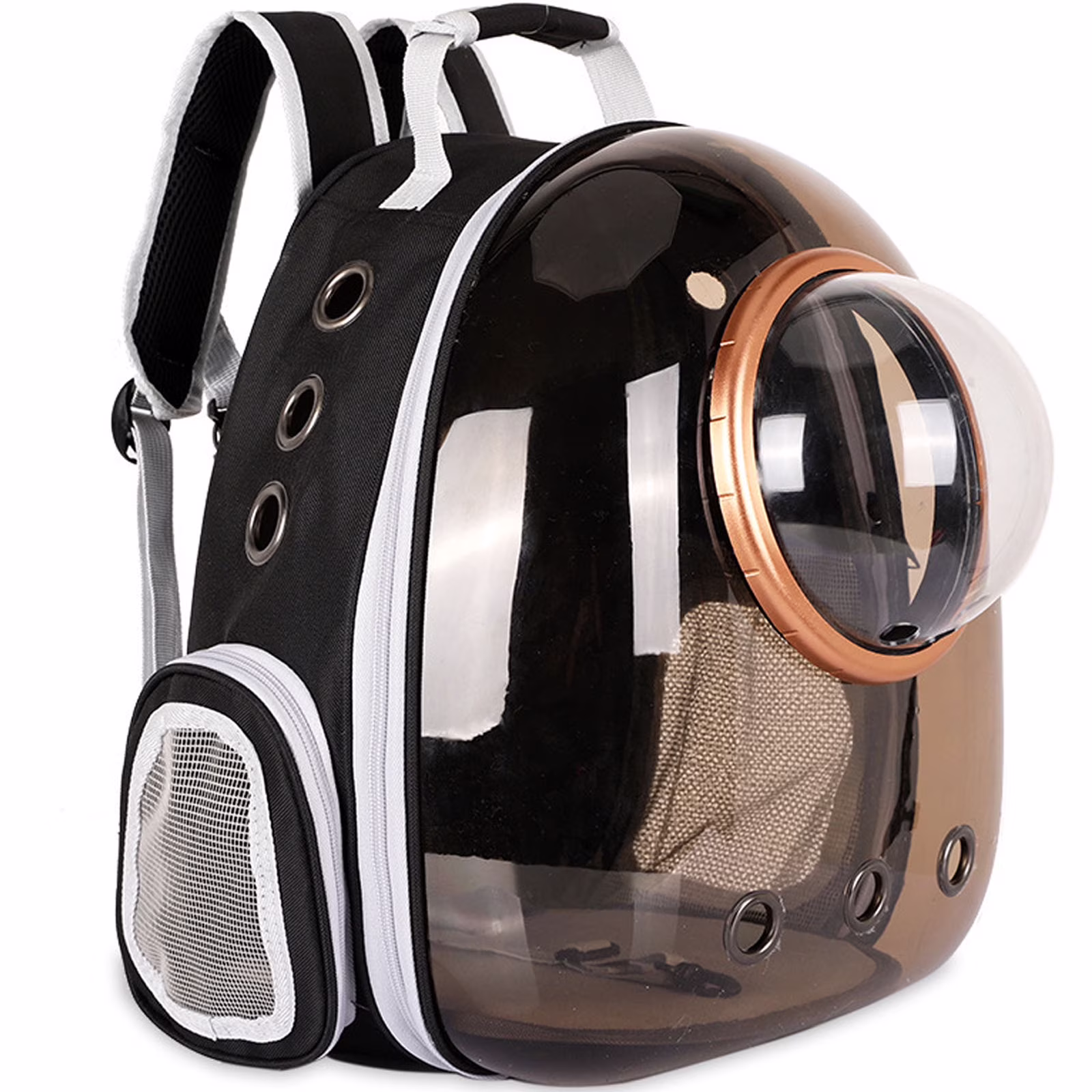 Cat Backpack, Space Capsule Pet Carrier Backpack Air Approved Cat Backpack Bag for Carrying Cat Hiking Travel Outdoor - Black