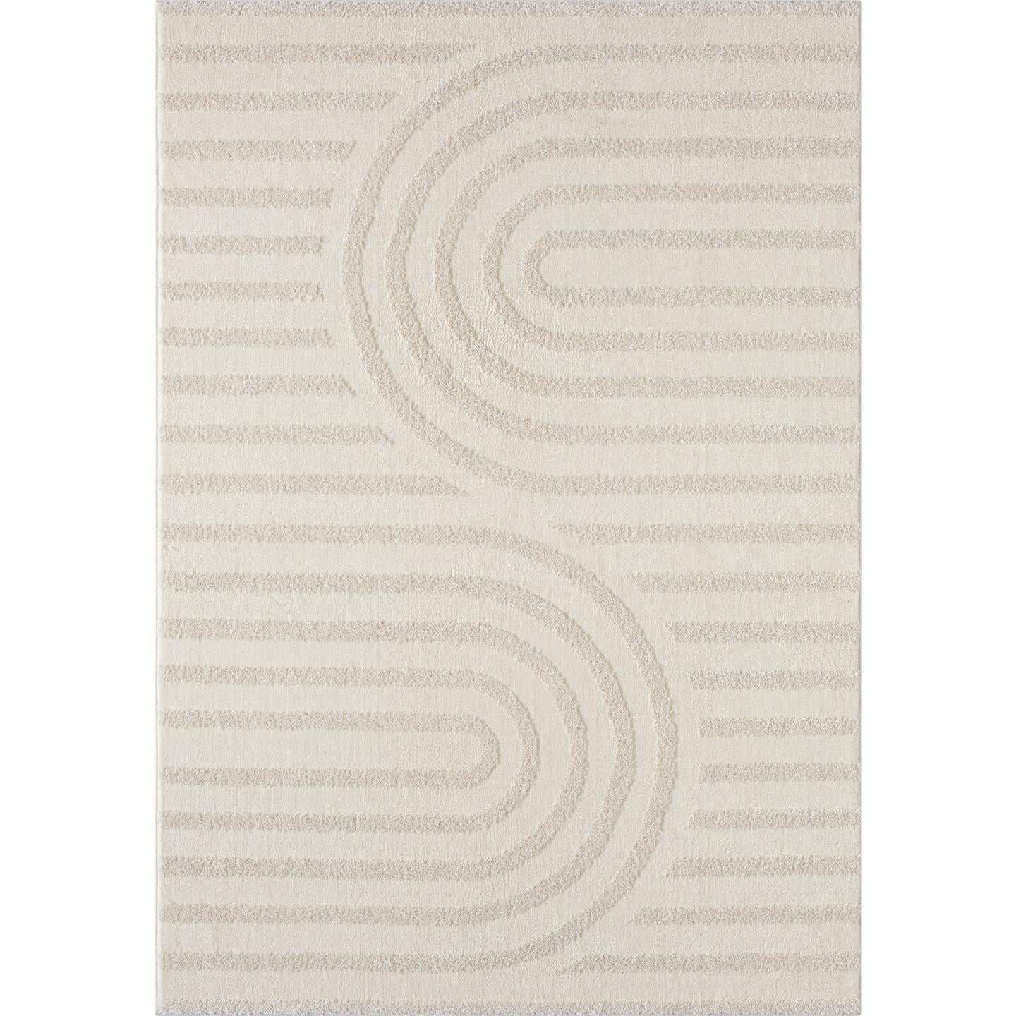 Luxe Weavers Modern Geometric Cream 8x10 Area Rug for Living Room